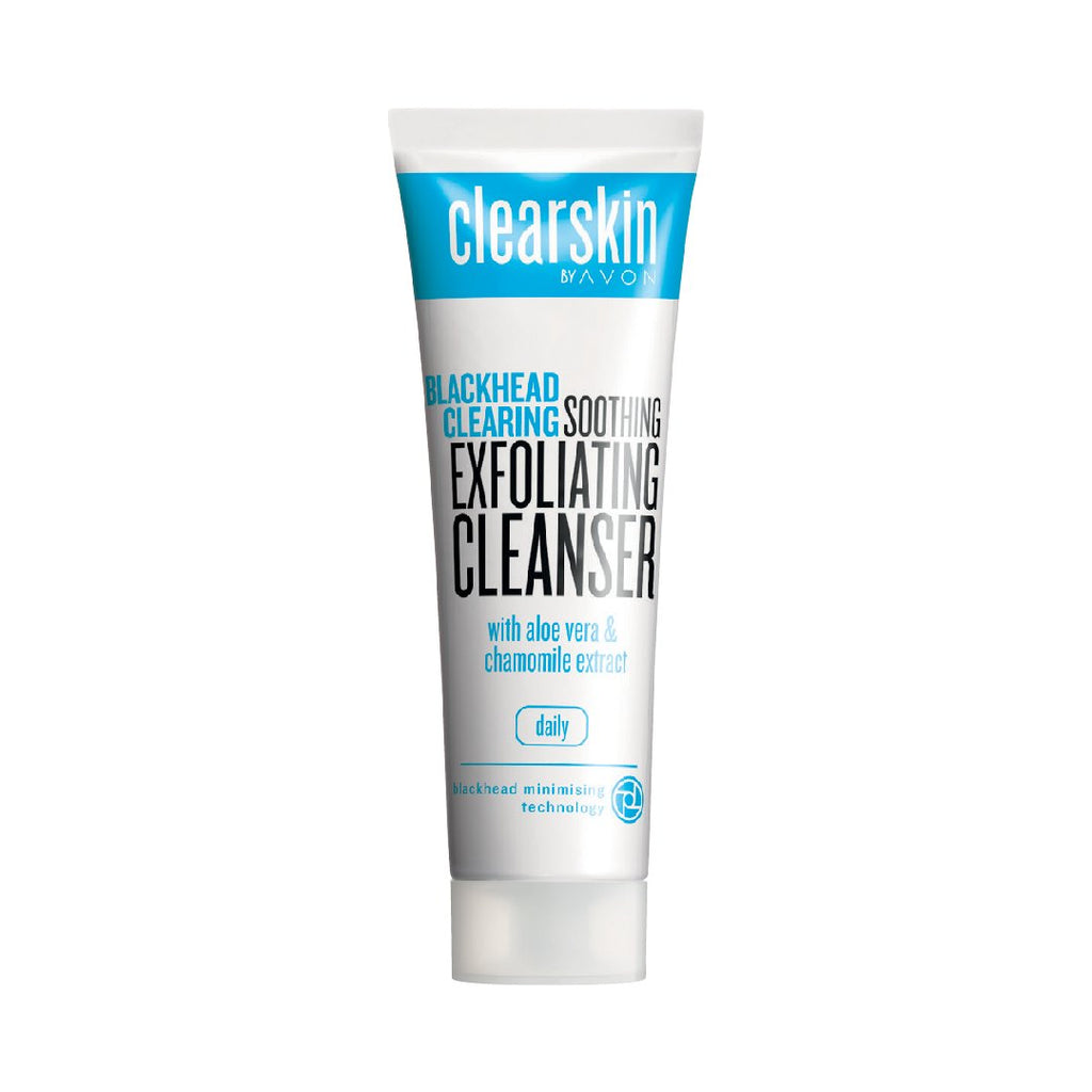 AVON BLACKHEAD CLEARING SOOTHING EXFOLIATING CLEANSER WITH ALOE VERA & CHAMOMILE EXTRACT DAILY BLACKHEAD MINIMISING TECHNOLOGY